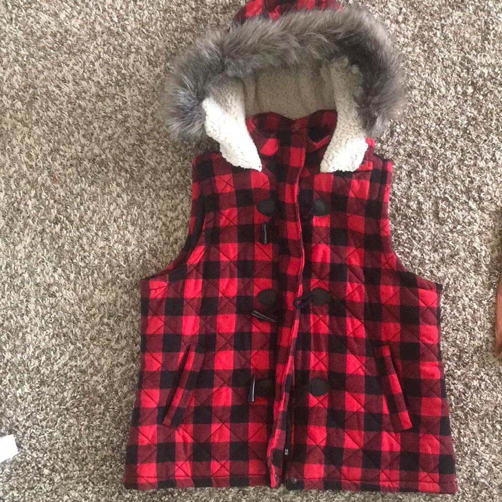 Buffalo plaid vest